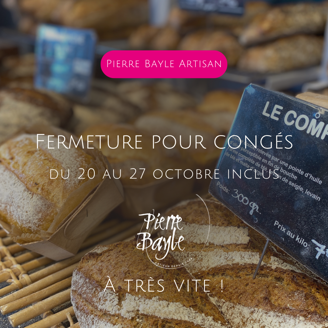 Fermeture congés octobre 25