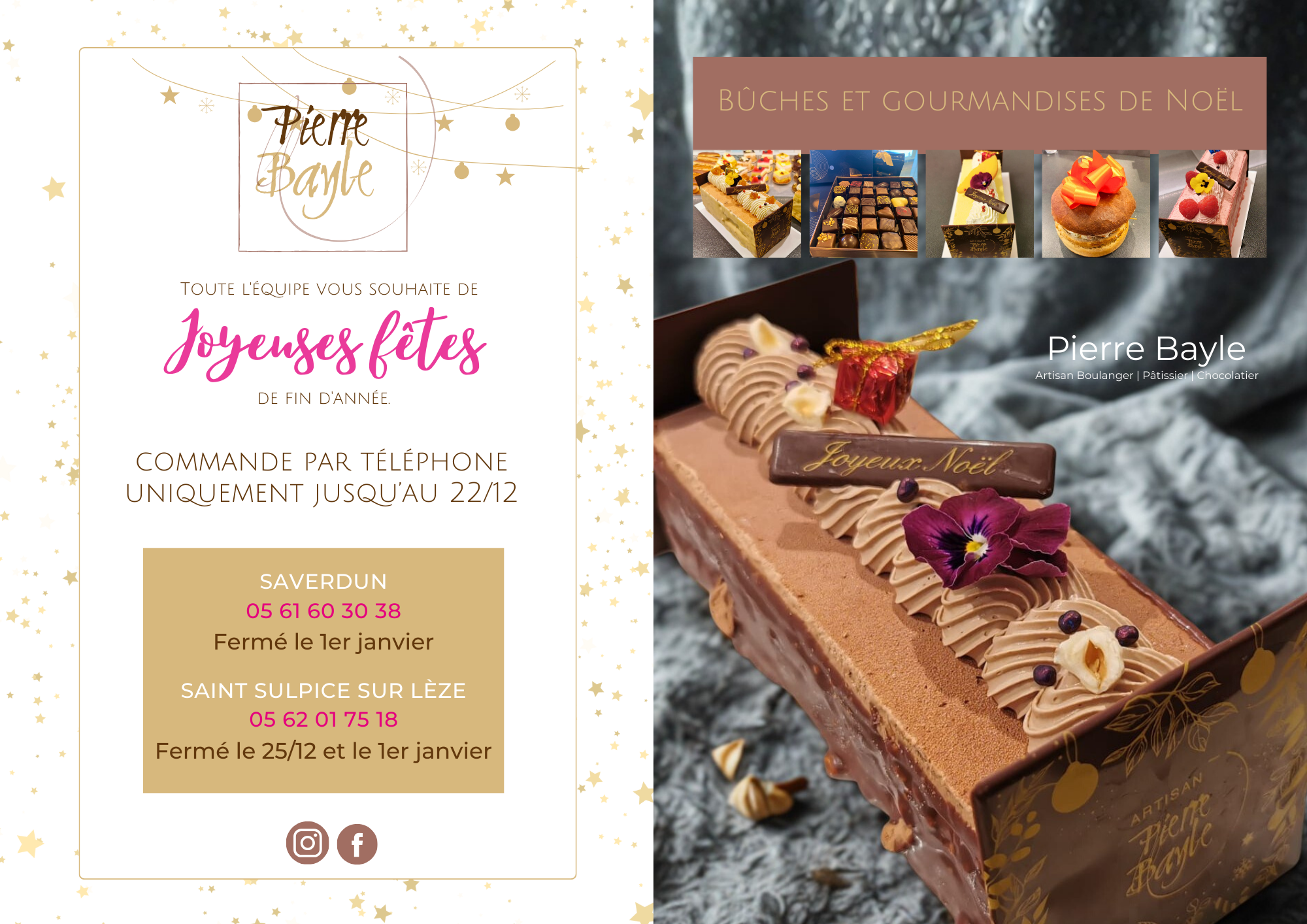 Bûches de Noel dépliant 2025 - Pierre Bayle Artisan Bûches de Noel dépliant 2025 - Pierre Bayle Artisan
